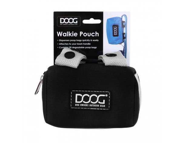 Neoprene leash bag Doog, black, 10x7x4 cm