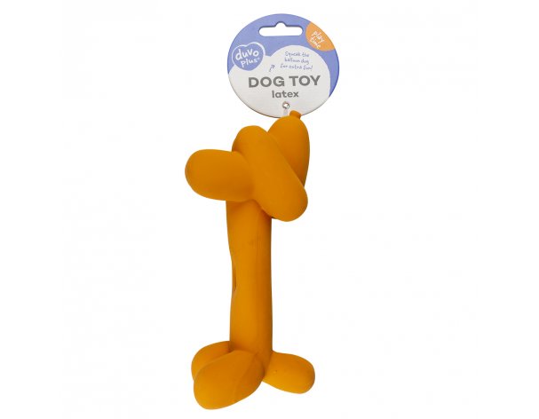 Игрушка для собак латексная Duvo+ Надувная такса, оранжевая, 18x5.5x8 см