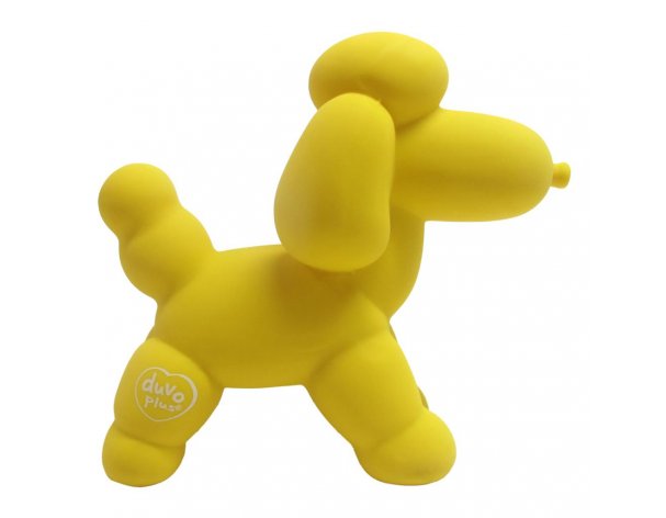 Latex dog toy Duvo+ Inflatable poodle, yellow, 14x6x12.5 cm