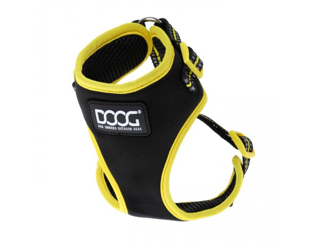 Harness for dogs Doog Neoflex Bolt, black with yellow edging, L