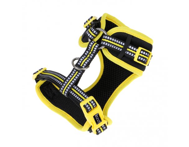 Harness for dogs Doog Neoflex Bolt, black with yellow edging, L