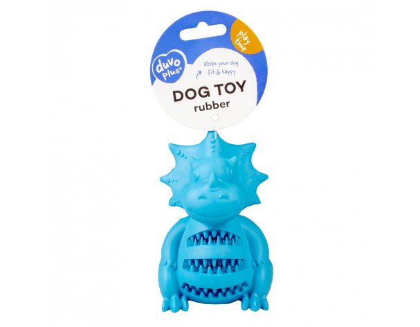 Игрушка для собак резиновая Duvo+ «Динозавр», голубая, 9x8x12 см