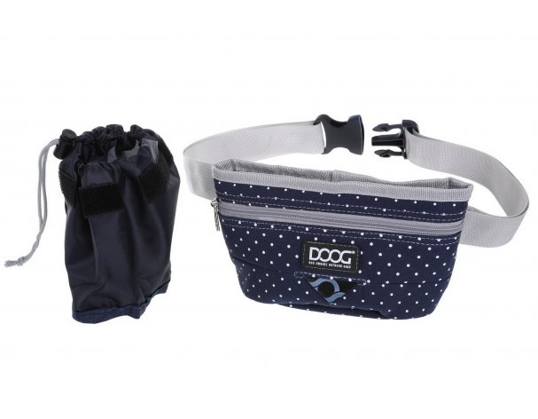 Сумка на пояс Doog Treat Pouch, синяя в белый горох, 20х12см (TP04B)