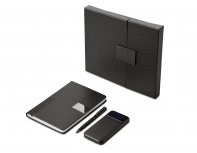 Gift set Lettertone Tesla with an A5 notepad, pen, and 10,000 mAh power bank, black