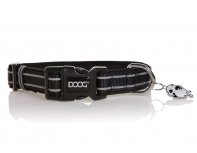 Reflective Dog Collar Doog Lassie, 23-34 cm, Black, S