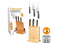 Set of 3 knives in a bamboo block Fiskars Functional Form 1057553