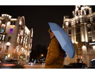 Зонт складной Molti Manifest Color со светоотражающим куполом синий RA-133836