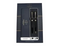 Набор подарочный Parker: ручка Sonnet black CT роллер + шариковая