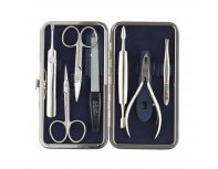 Manicure set GD case: imitation leather, 7 pcs., blue