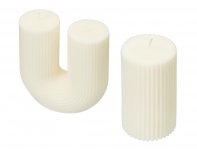 Set of candles on a stand Kiana Aris (white, gray)