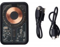 External wireless magnetic battery Qjet MagnifIQ with QC\PD, 10000 mAh, 15W, black (597127)
