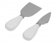 Set cheese Eat&Bite Break: 2 ceramic knives on a wooden stand, ceramic board (825908)