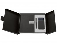 Gift set Lettertone Tesla with an A5 notepad, pen, and 10,000 mAh power bank, black
