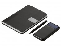 Gift set Lettertone Tesla with an A5 notepad, pen, and 10,000 mAh power bank, black