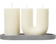 Set of candles on a stand Kiana Aris (white, gray)
