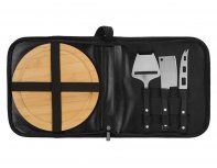 Cheese set with utensils Fabrizio, black RA-282953