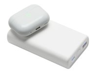 Аккумулятор внешний беспроводной 2-в-1 Qjet с функцией зарядки Apple Watch, QC/PD AtomIQ, 10000 мАч, белый (595846)