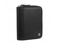 Портмоне Victorinox Altius Alox на молнии, натуральная кожа, 12x2x10 см, чёрное (611576)