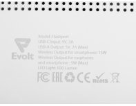 Станция зарядная складная с беспроводной зарядкой Evolt Flashport, 15 Вт, белый (591077)