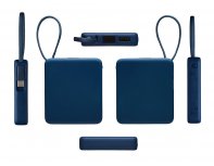 Аккумулятор внешний со встроенным кабелем USB-C Evolt Дэнси, 5000 мАч, темно-синий (590160.72)