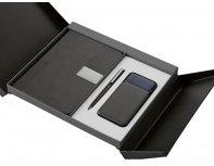 Gift set Lettertone Tesla with an A5 notepad, pen, and 10,000 mAh power bank, black