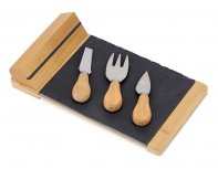Набор для сыра из сланцевой доски и ножей Bamboo collection Taleggio, светло-коричневый (822108)