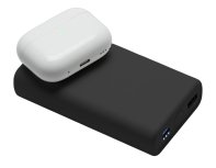 Аккумулятор внешний беспроводной 2-в-1 Qjet функцией зарядки Apple Watch, QC/PD AtomIQ, 10000 мАч, черный (595847)
