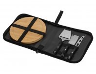 Cheese set with utensils Fabrizio, black RA-282953