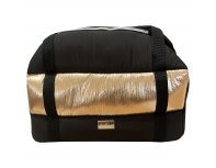 Pet carrier bag AntePrima Bianca, black and gold, 43x23x30 cm