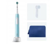 Electric toothbrush Oral-B Pro 1 blue + cap on nozzle + cosmetic bag