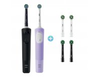 Набор электрических зубных щеток Oral-B Vitality Pro Duo черная и сиреневая + насадки Oral-B EB50BRB CrossAction Black, 2 шт + насадки Oral-B Cross Action EB50RX-2, 2 шт
