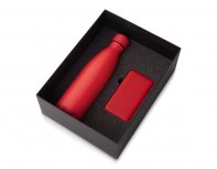 Gift set Color It with thermal bottle and power bank C1, 5000 mAh, red (210124.04)