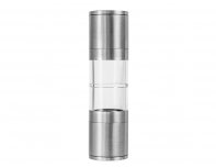 Mill double mechanical Eat&Bite Twin salt and pepper, silver/transparent (627016)