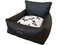 Лежак для животных AntePrima Aurora черный с собачками, 47х47х25/15 см RA-325150