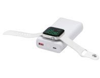 Аккумулятор внешний беспроводной 2-в-1 Qjet с функцией зарядки Apple Watch, QC/PD AtomIQ, 10000 мАч, белый (595846)