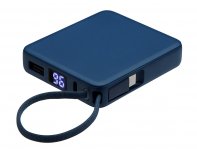 Аккумулятор внешний со встроенным кабелем USB-C Evolt Дэнси, 5000 мАч, темно-синий (590160.72)