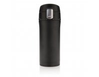Mug thermal XD Collection Easy Lock made of recycled RCS stainless steel, 300 ml, black (P435.061)
