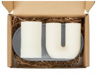 Set of candles on a stand Kiana Aris (white, gray)