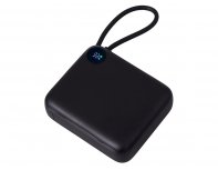 Battery external with integrated cable Evolt Liri, QC/PD, 10000 mAh, black (872917)