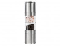 Mill double mechanical Eat&Bite Twin salt and pepper, silver/transparent (627016)