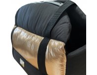 Pet carrier bag AntePrima Bianca, black and gold, 43x23x30 cm