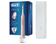 Щетка зубная электрическая Oral-B Pro 3 D505.513.3X розовая + насадки Oral-B CrossAction EB50RX ,10 шт.