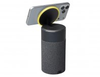 Колонка Qjet Мьюзик с беспроводной Magsafe-зарядкой для смартфона и наушников , 15 Вт, черный (401317)