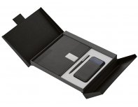 Gift set Lettertone Tesla with an A5 notepad, pen, and 10,000 mAh power bank, black