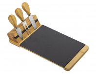 Набор для сыра из сланцевой доски и ножей Bamboo collection Taleggio, светло-коричневый (822108)