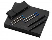 Gift pen set Lettertone Dumas: a ballpoint pen and a rollerball, 4 refillable ink cartridges (2 ballpoint, 2 rollerball), and a case (180937).