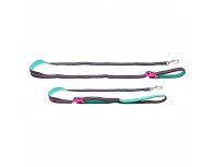 Adjustable dog leash Doog Neon Rin Tin Tin, black and pink, 130-160/2.5cm