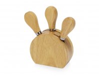 Set of cheese knives on a stand Eat&Bite Take it cheesy, beige (826308)