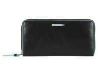Wallet women's Piquadro Blue Square, 18x9.5x2.5 cm, black, genuine leather (PD3229B2/N )