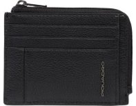 Case for credit card Piquadro Cronus, 11x1x8 cm, genuine leather, black (PP4822S134R/N)